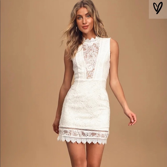 LuLus White Crochet Lace Mini Dress